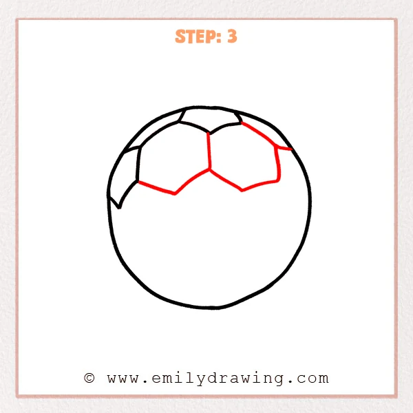 how to draw a soccer ball - Step 3